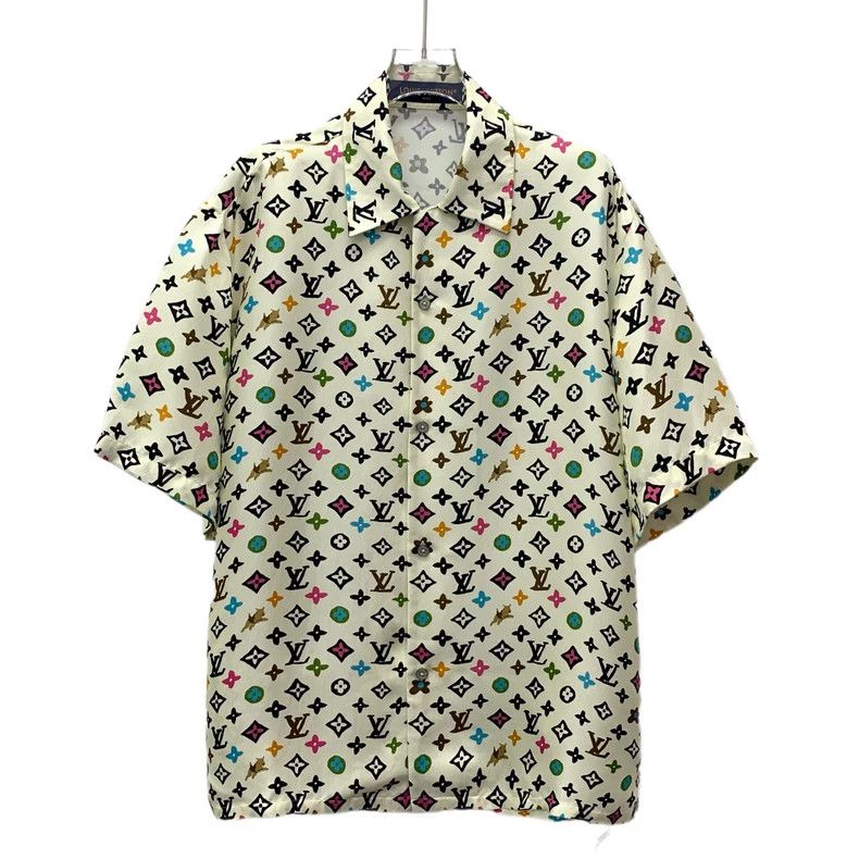 Louis Vuitton Louis Vuitton 24 short sleeve shirts with beige logo and f Size US M / EU 48-50 / 2 - 1 Thumbnail
