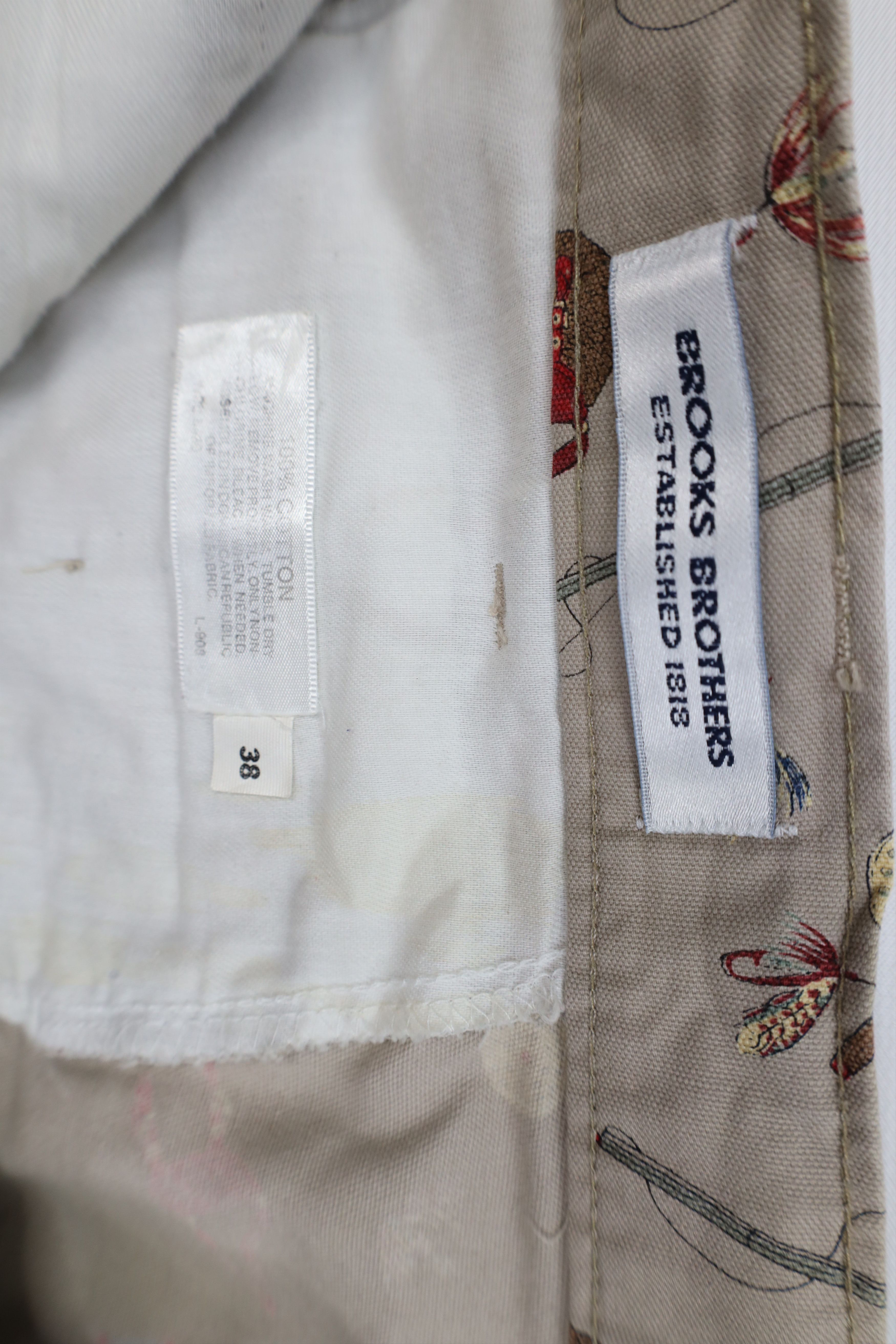 Brooks Brothers Vintage 80s 90s Brooks Brothers All Over Print Chino Shorts Size US 38 / EU 54 - 9 Thumbnail