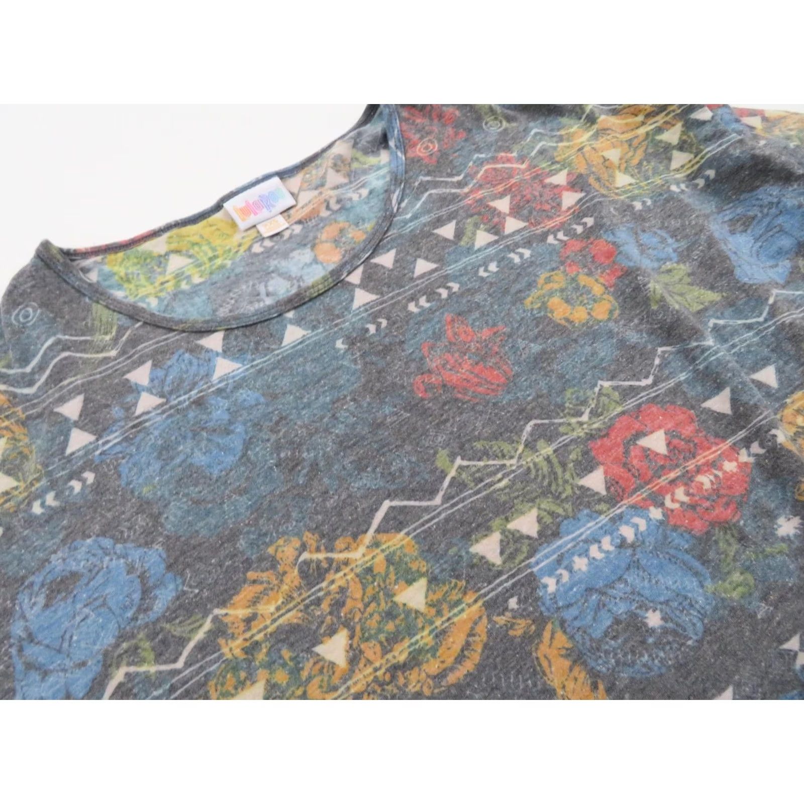 Vintage LuLaRoe Irma T Shirt Tunic XXS Womens Floral Striped High Low Size XXS / US 00 / IT 34 - 4 Thumbnail