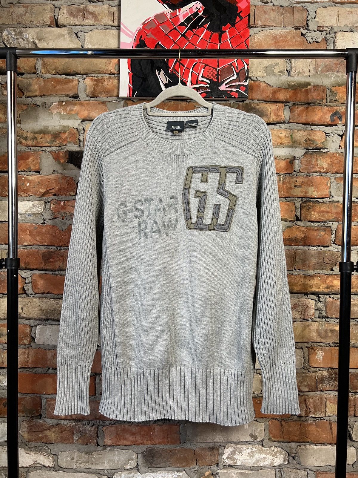 G-Star × Vintage Vintage G-Star Raw Sweater Knit Big Logo 90s Streetstyle Size US L / EU 52-54 / 3 - 1 Thumbnail
