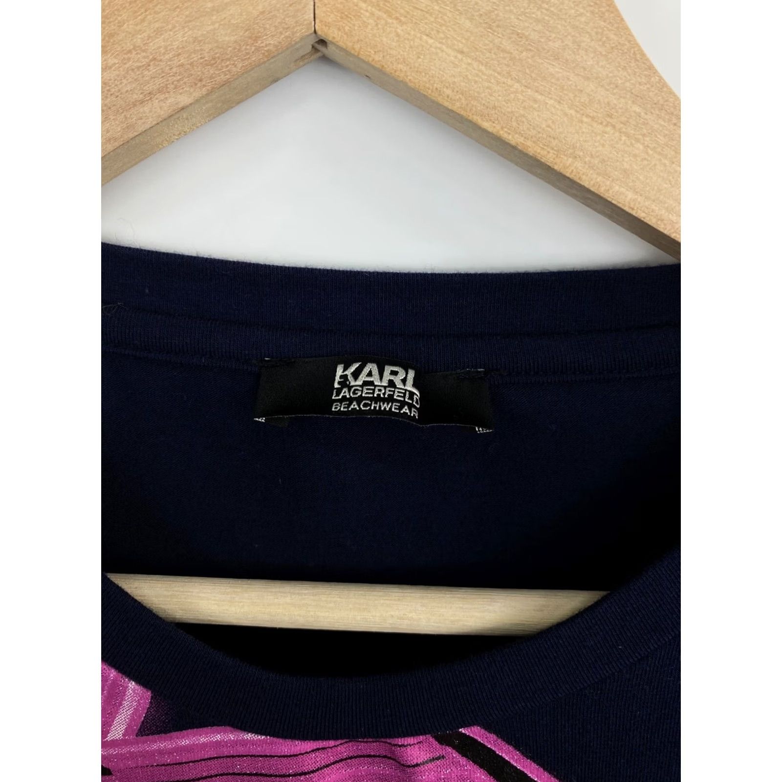 Karl Lagerfeld Karl Lagerfeld Beachwear T-Shirt M/L Dark Blue Retro Mens Shirt Size US L / EU 52-54 / 3 - 5 Thumbnail