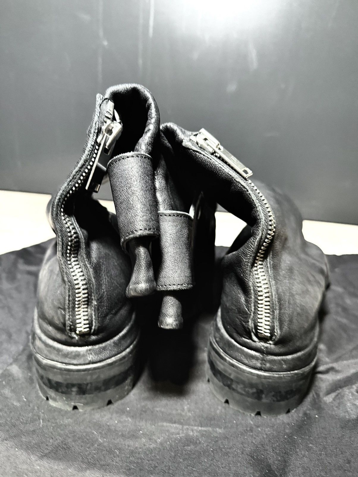 424 424 on Fairfax Overlay Black Leather Strap Boots 40 Size US 7 / EU 40 - 9 Thumbnail