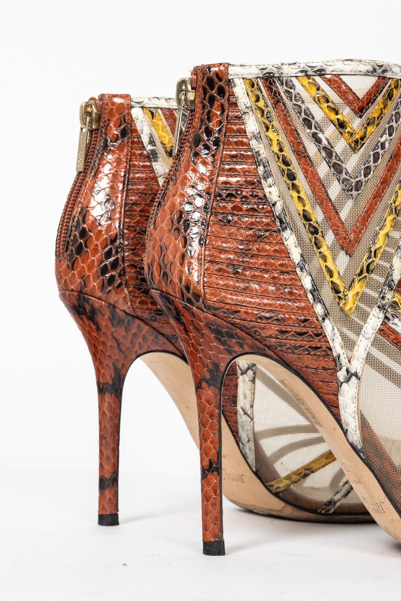 Jimmy Choo Jimmy Choo Kara Red Snake-Embossed Leather Sandals Size US 9 / IT 39 - 8 Thumbnail