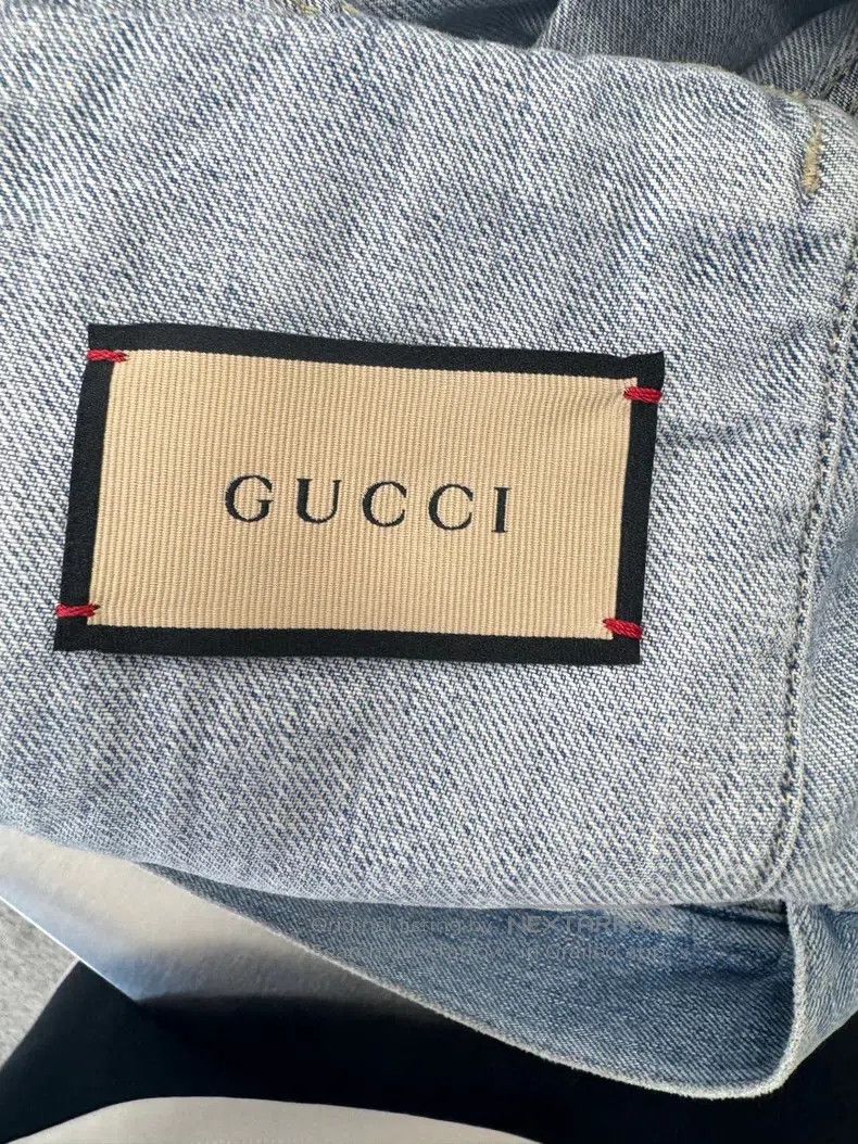 Gucci Gucci Blue washed and destroyed cat denim jacket Size US S / EU 44-46 / 1 - 3 Thumbnail