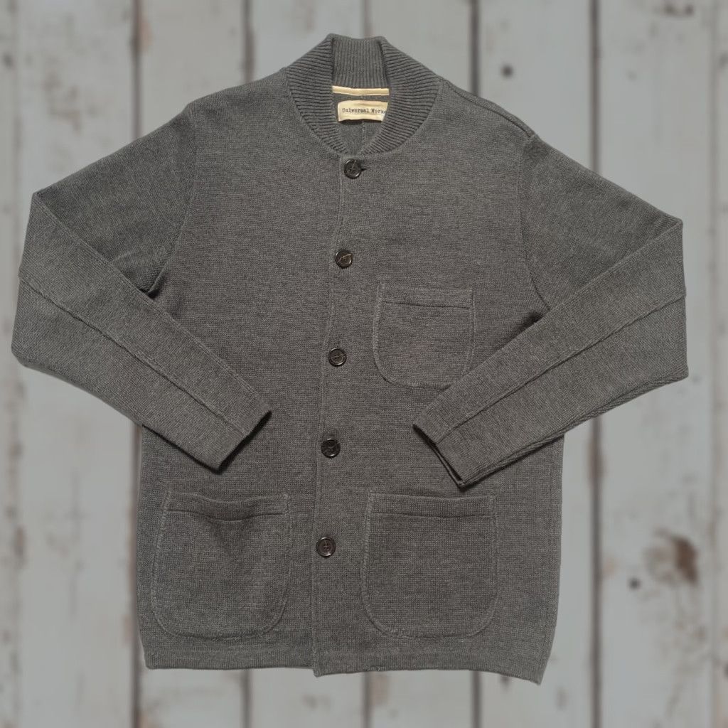 Universal Works VINTAGE Universal Works Merino Wool Blend Chore Style Cardigan Sweater Work Jacket M Gray Unisex Adults Mens Size US M / EU 48-50 / 2 - 1 Thumbnail