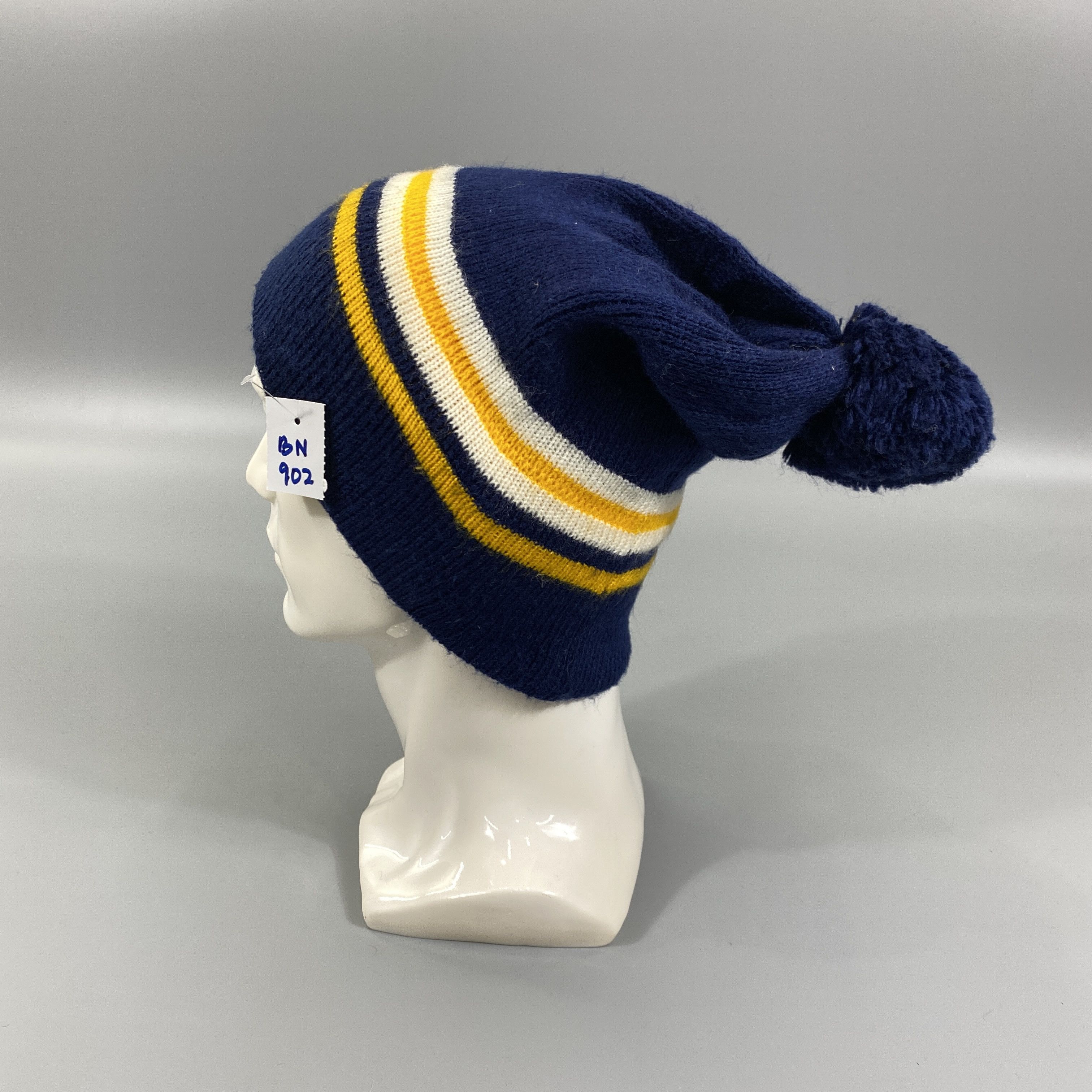 Japanese Brand Stripe Snow Cap Beanie Hat Pom Pom -BN902 Size ONE SIZE - 1 Thumbnail