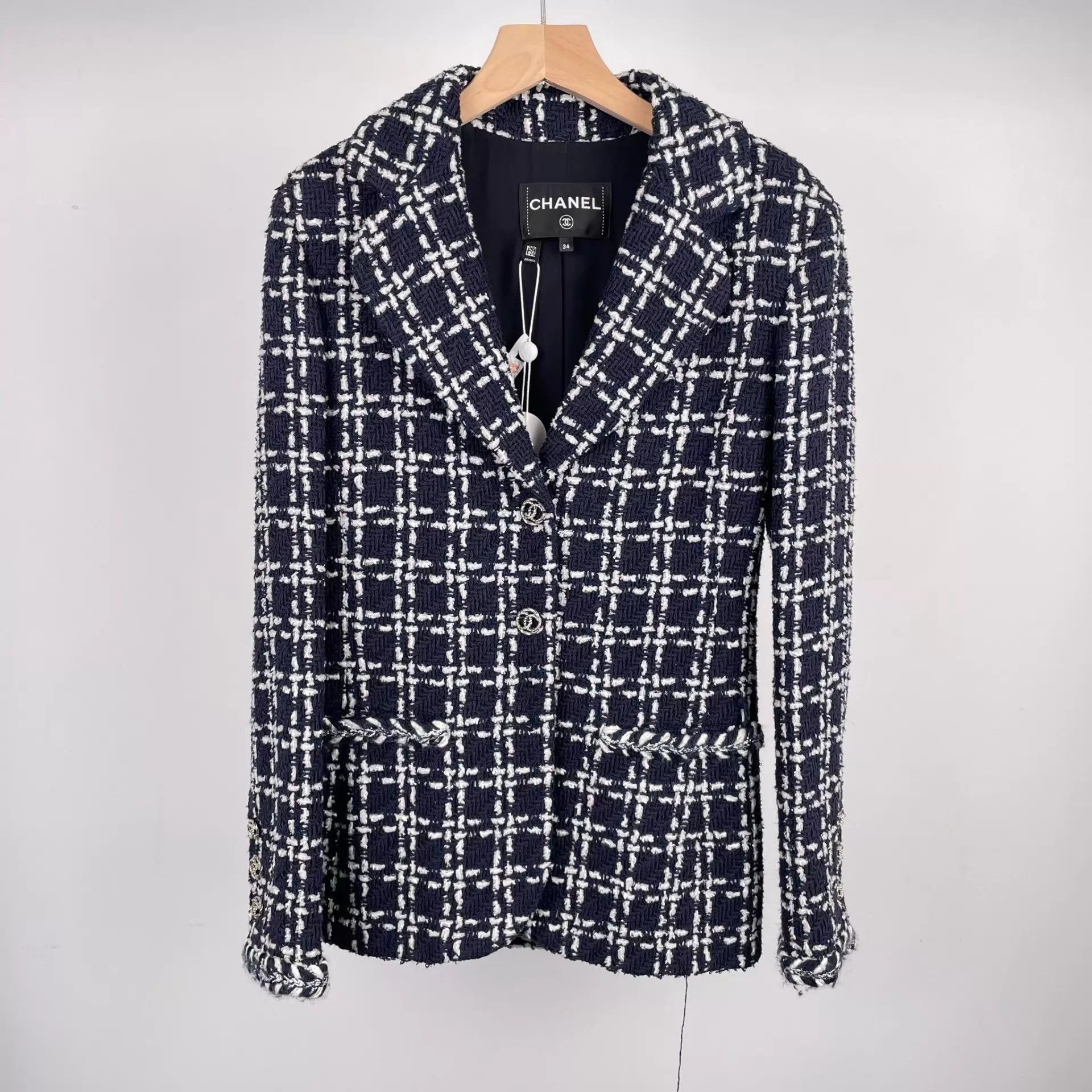 Chanel Chanel Check Color - Blocked Soft Wool Jacket 34 Size XS / US 0-2 / IT 36-38 - 1 Thumbnail