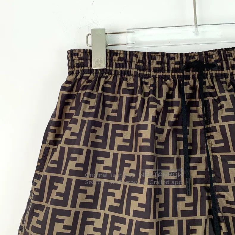Fendi Fendi Dark brown logo lettering full print drawstring casu Size US 34 / EU 50 - 3 Thumbnail