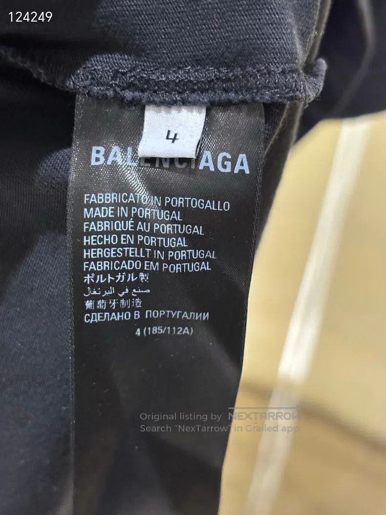Balenciaga Balenciaga Black Tape Logo Short Sleeve Shirt Size US XL / EU 56 / 4 - 5 Thumbnail