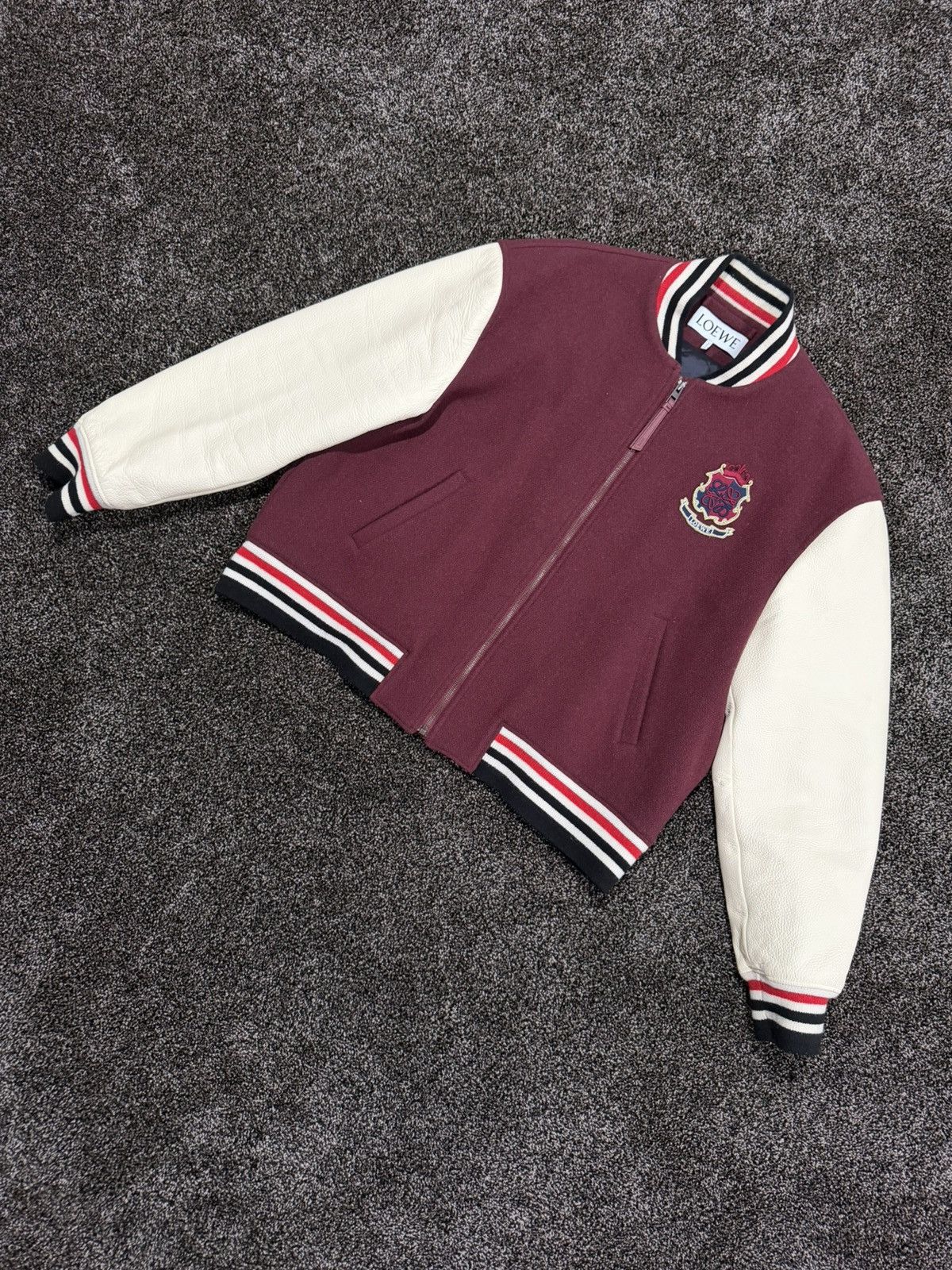 Loewe Loewe Floral Herbarium Embroider Leather/Wool Varsity Jacket Size US L / EU 52-54 / 3 - 4 Thumbnail