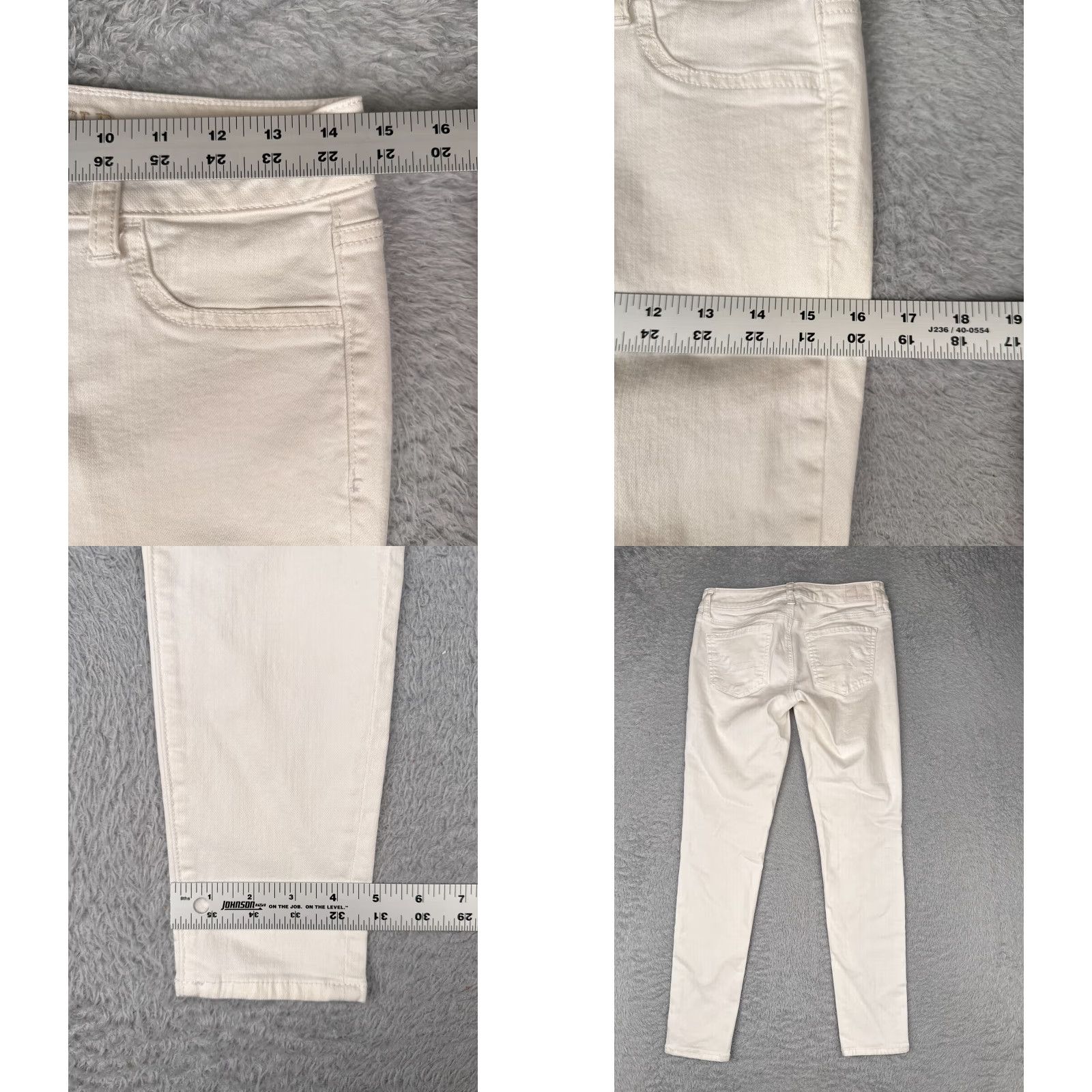 American Eagle Outfitters VINTAGE American Eagle Outfitters Jeans Women 4 White Tapered Leg Super Stretch X Cotton Blnd 28x27 Size 27" / US 4 / IT 40 - 9 Thumbnail