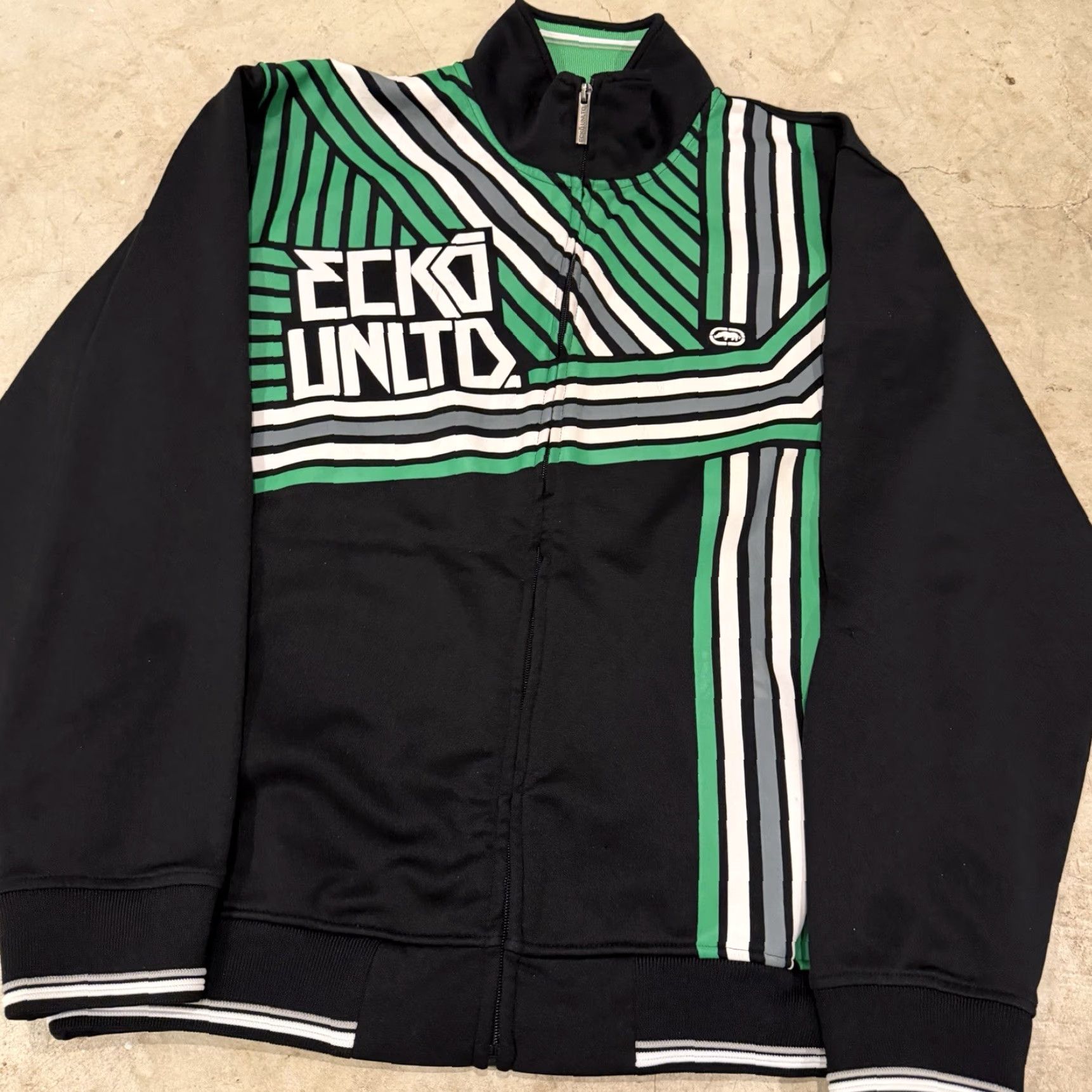 Marcs Marc ECKO UNLTD. LOCK STRIPE Track Jacket Adult Medium Black Striped Mens Size US M / EU 48-50 / 2 - 4 Thumbnail