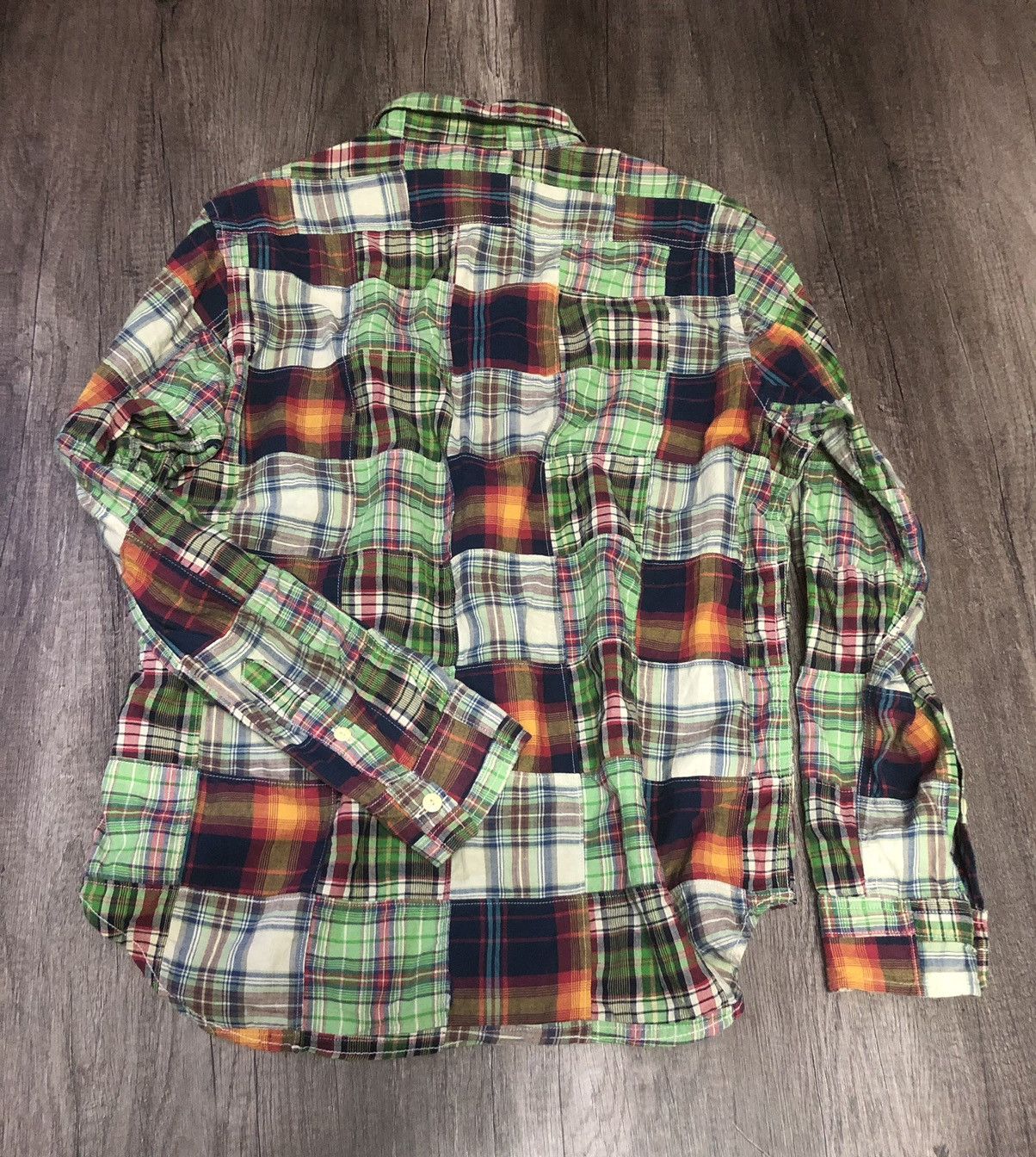 Flannel × Vintage VINTAGE BACK NUMBER PATCHWORK FLANNEL LONG SLEEVE SHIRT Size US XL / EU 56 / 4 - 14 Thumbnail