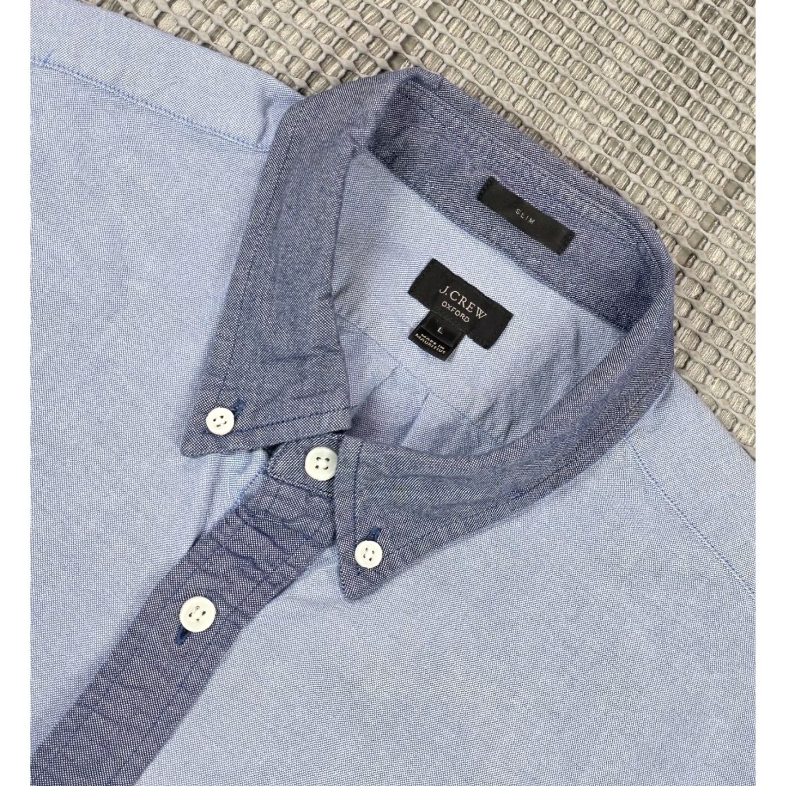 J.Crew J.CREW Oxford Shirt Mens Button Up 2 Tone Slim Blue-Chambray Colorblock L Size US L / EU 52-54 / 3 - 4 Thumbnail