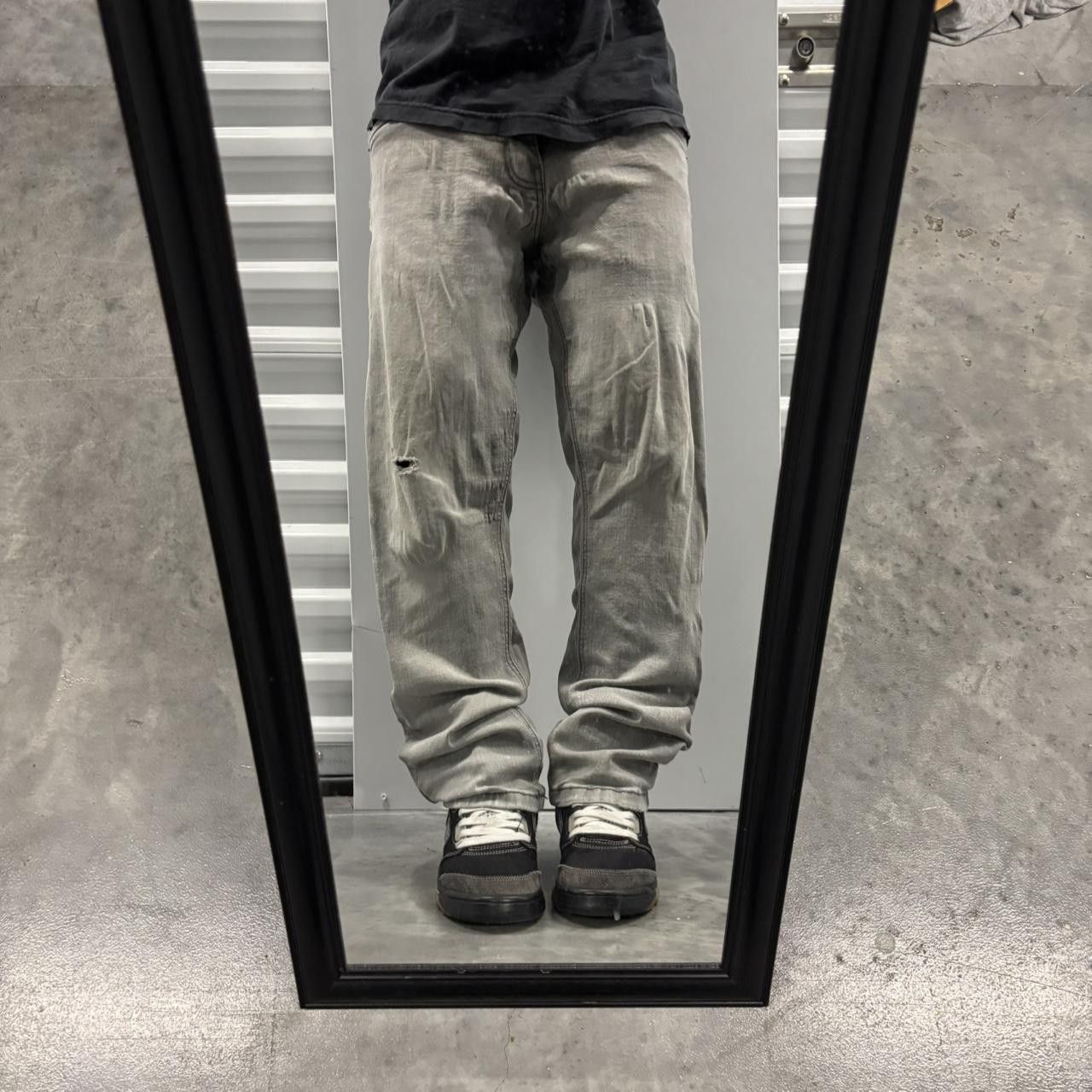 Japanese Brand × Vintage Crazy Vintage Y2K/2000s Grunge Faded Grey Mall Goth Denim Jeans! Size US 31 - 1 Thumbnail