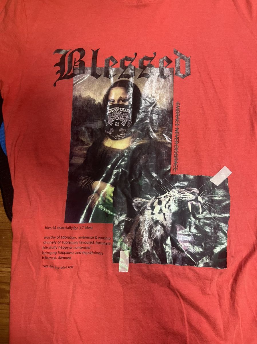 Other Blessed Red Streetwear Graphic Tee with Mona Lisa Size Large Size US L / EU 52-54 / 3 - 2 Thumbnail