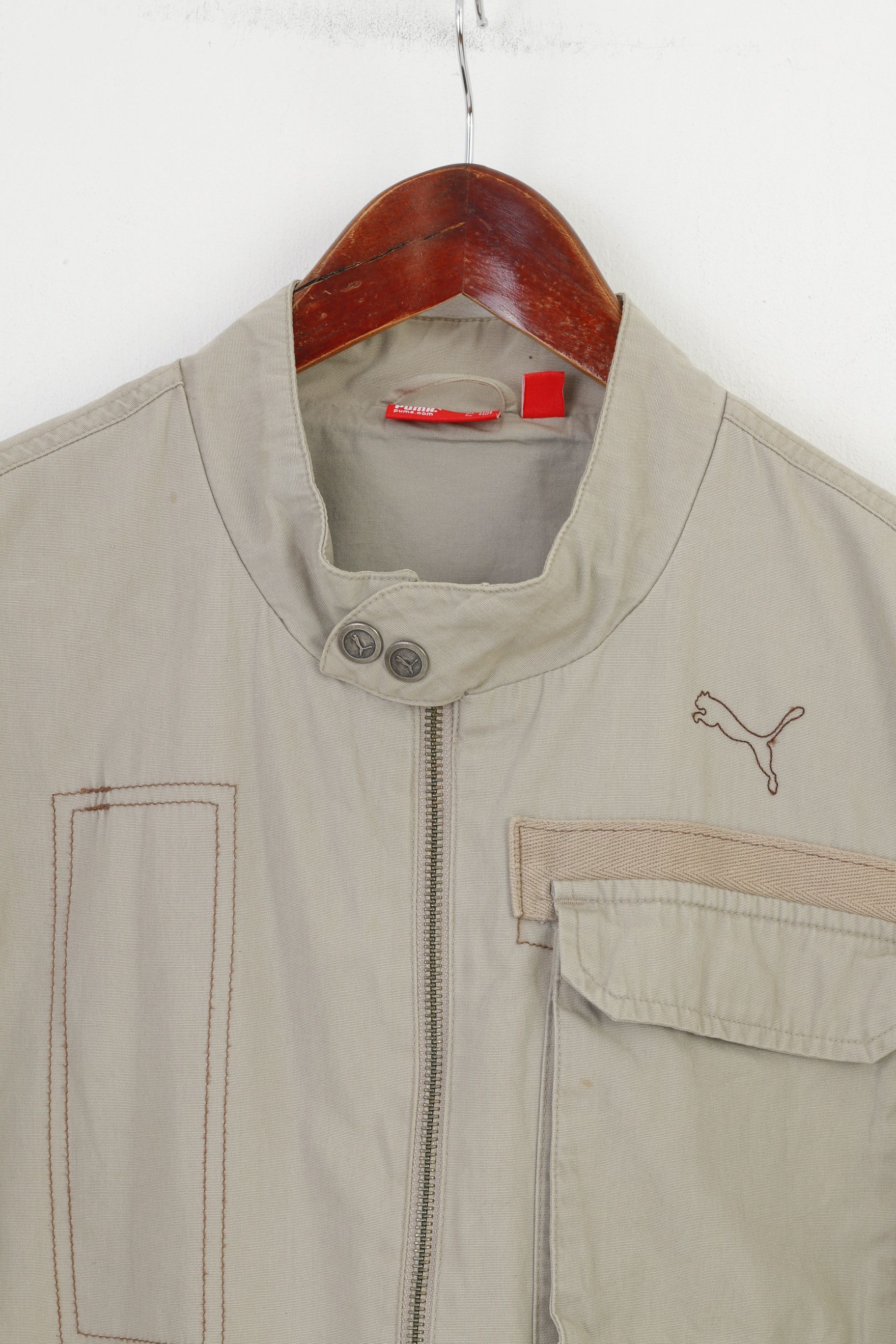 Puma Puma Men S Jacket Pockets Full Zipper Beige 10253 Size US S / EU 44-46 / 1 - 3 Thumbnail