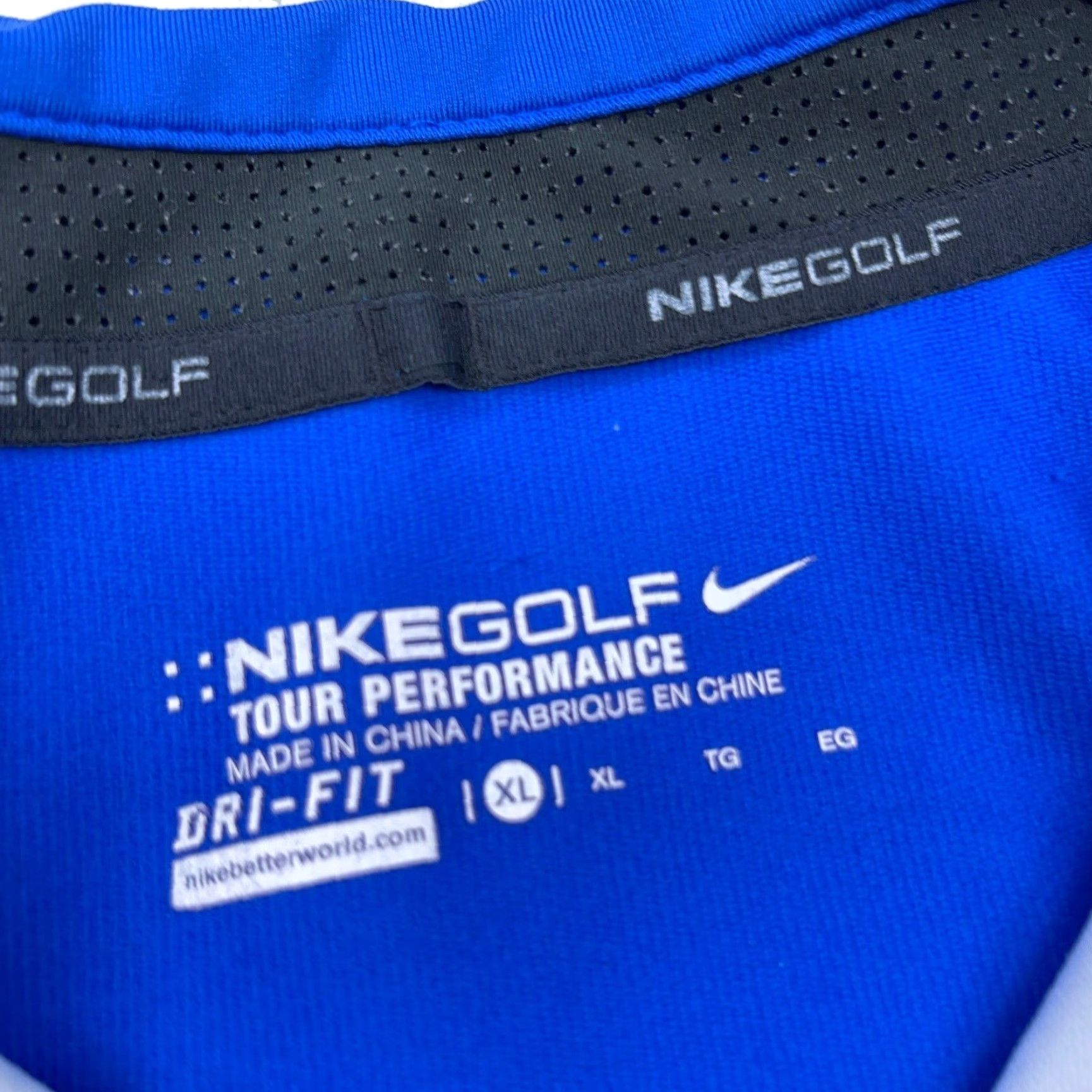 Nike Nike Golf Polo Shirt Men Blue Black Dri Fit Tour Performance Geometric Tennis Polo Shirt Nike Dri-Fit Modern Fit Logo Size US XL / EU 56 / 4 - 3 Thumbnail