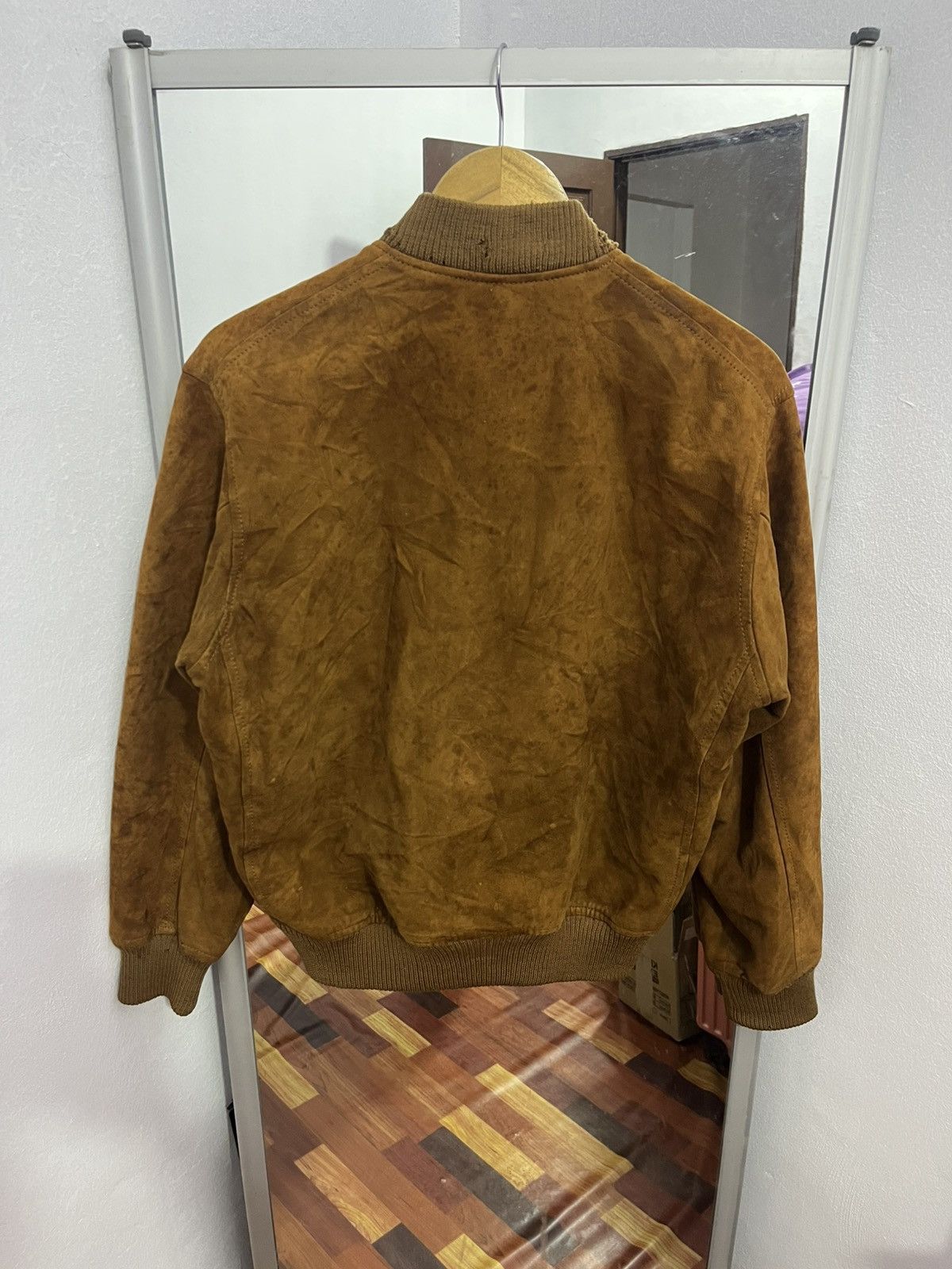 Mizuno Vintage Mizuno Suede Leather Bomber Jacket Distressed Size US M / EU 48-50 / 2 - 14 Thumbnail