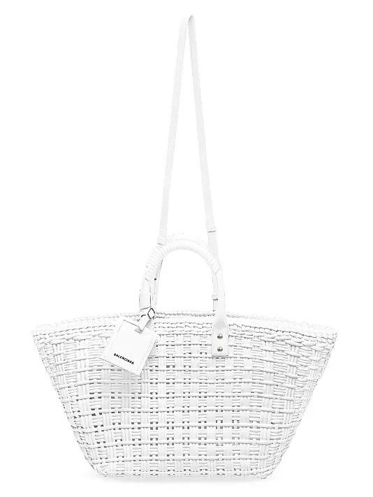 Balenciaga o1y0625 Size : OS / Basket Bag in White Size ONE SIZE - 5 Thumbnail