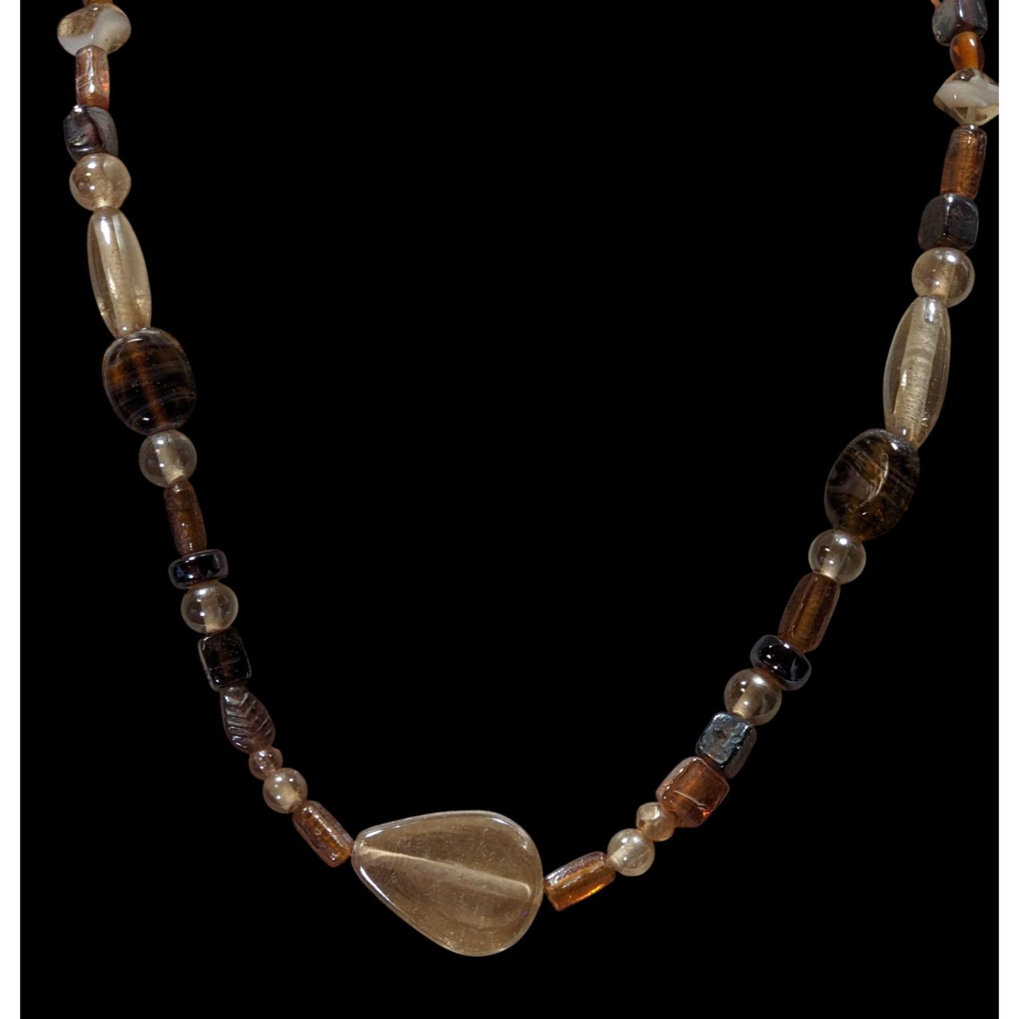 Other Earthy Glass Beaded Necklace With Teardrop Pendant Size ONE SIZE - 5 Thumbnail