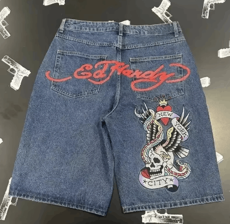 Ed Hardy × Japanese Brand CUSTOM Ed Hardy Jean Shorts Size US 34 / EU 50 - 2 Thumbnail