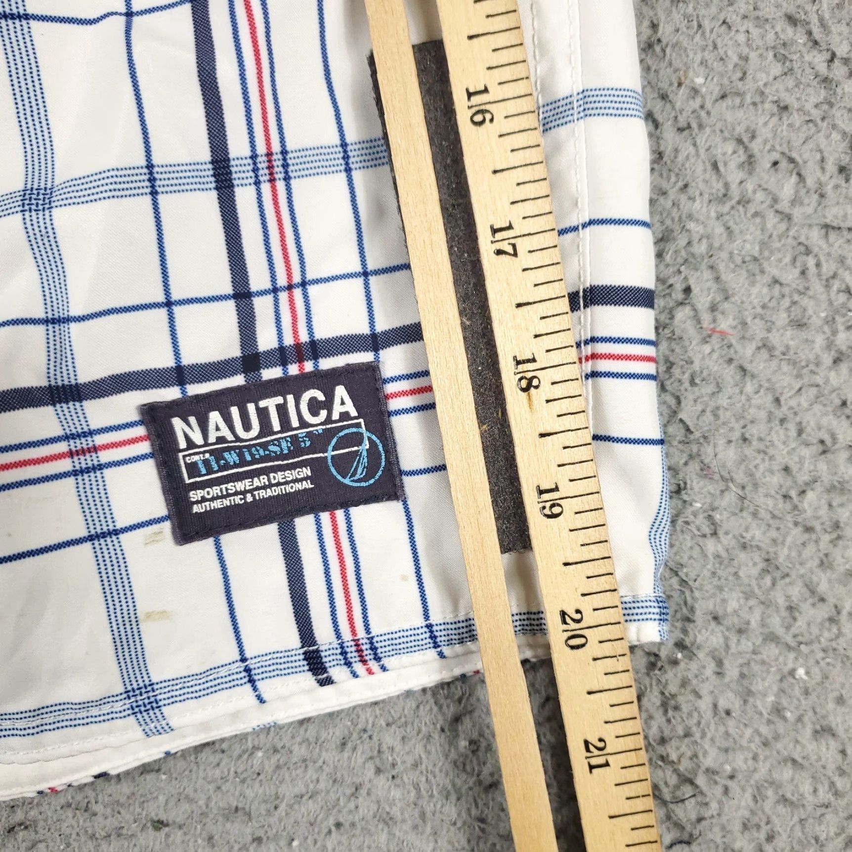 Nautica Nautica Shorts 32 White Blue Plaid Tropical Beach Surf Trunks Mens Bottom Navy? Size US 32 / EU 48 - 5 Thumbnail