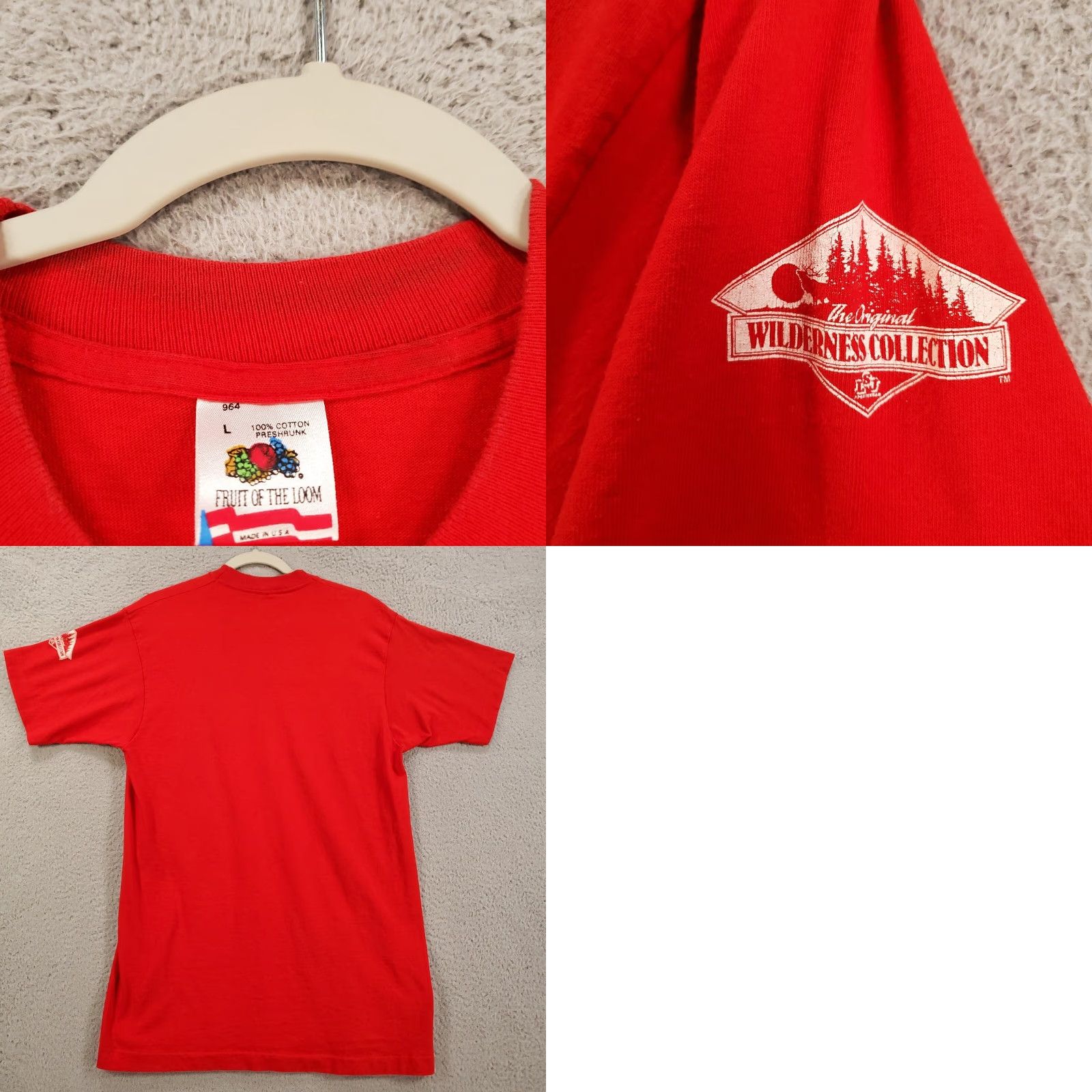 Fruit Of The Loom VINTAGE Fruit of the Loom Kangaroo Shirt Mens L Red 1980s 1989 Australian Map Graphic Print 80s Nature Mens Shirt Regular Size US L / EU 52-54 / 3 - 8 Thumbnail