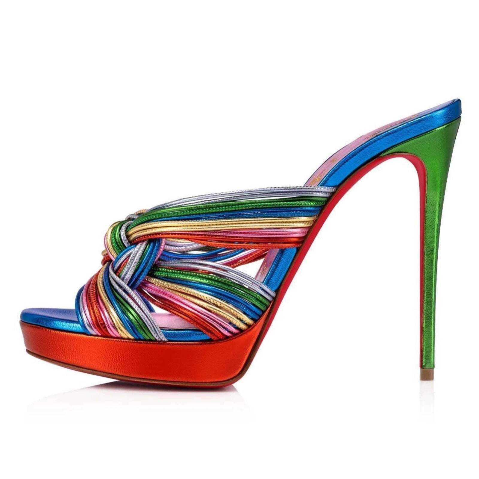 Christian Louboutin Multitaski Alta 120 Multi Backless Sandal Heel Pump 37.5 Size US 7.5 / IT 37.5 - 3 Thumbnail
