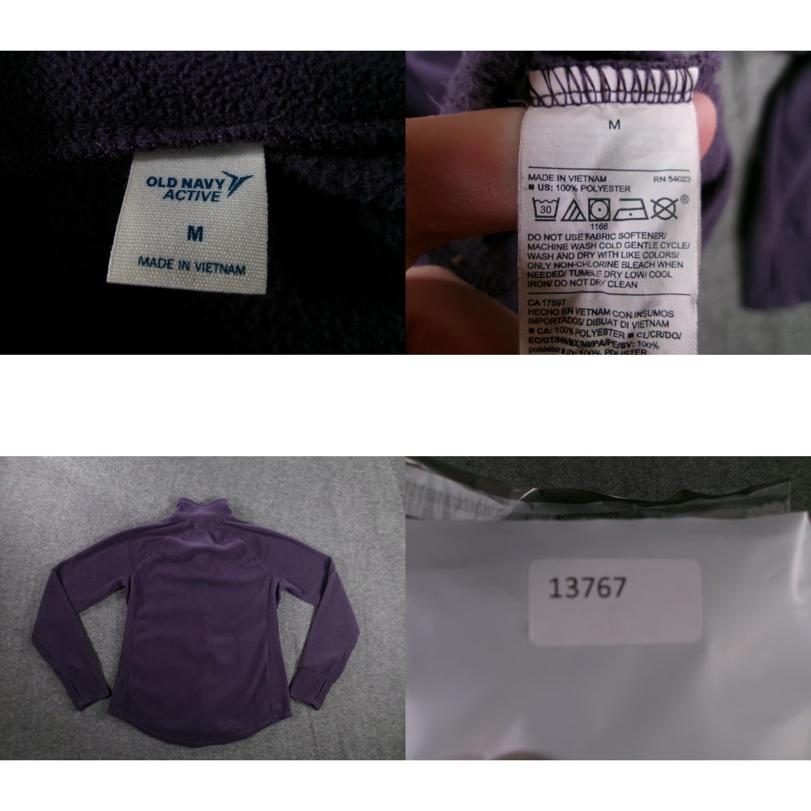 Old Navy Old Navy Jacket Womens Medium Purple Fleece Activewear Layering Cozy Lightweight Size M / US 6-8 / IT 42-44 - 8 Thumbnail