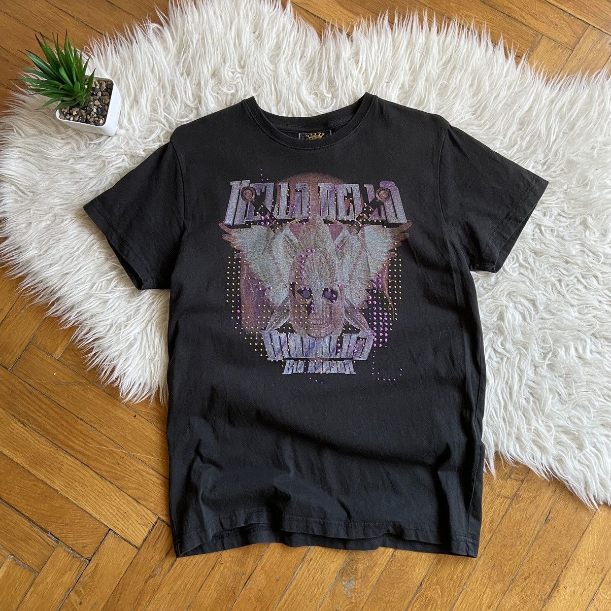 If Six Was Nine 📌 Vintage Fishbone Skull Graphic Y2K Rhinestones Tee Size S / US 4 / IT 40 - 1 Thumbnail