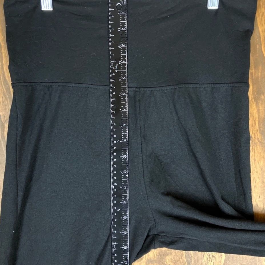 Vintage A New Day Womens Pants Black Leggings Fold Over Waistband Split Hem Stretch L Size 24" / US 00 / IT 34 - 7 Thumbnail