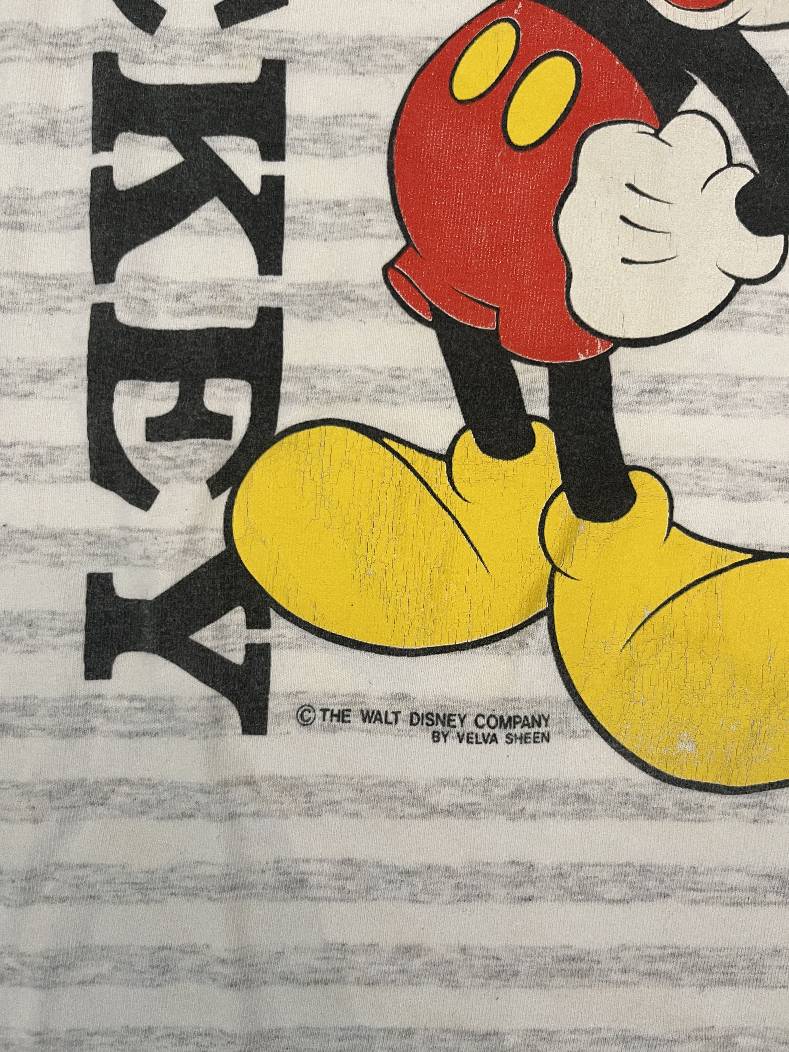Disney Vintage 90s Mickey Mouse Florida Striped Velva Sheen Tee L Size US M / EU 48-50 / 2 - 3 Thumbnail