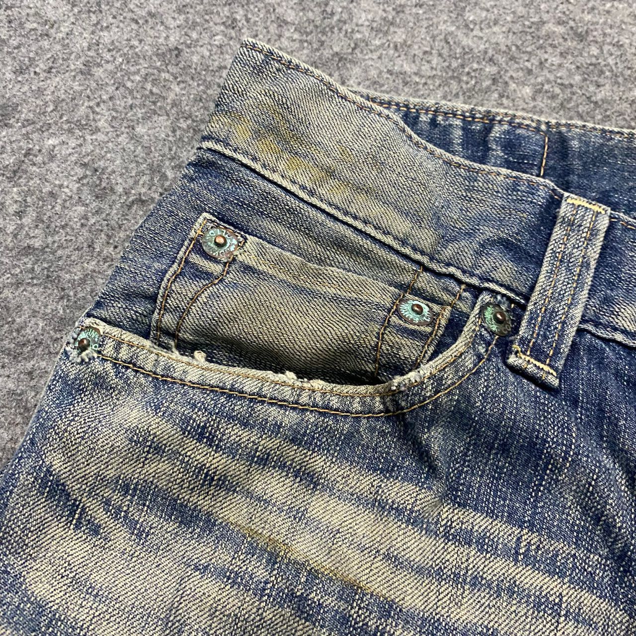 Edwin 💥Best Offer💥Vintage Edwin Blue Trip Distressed Denim Size US 31 - 13 Thumbnail