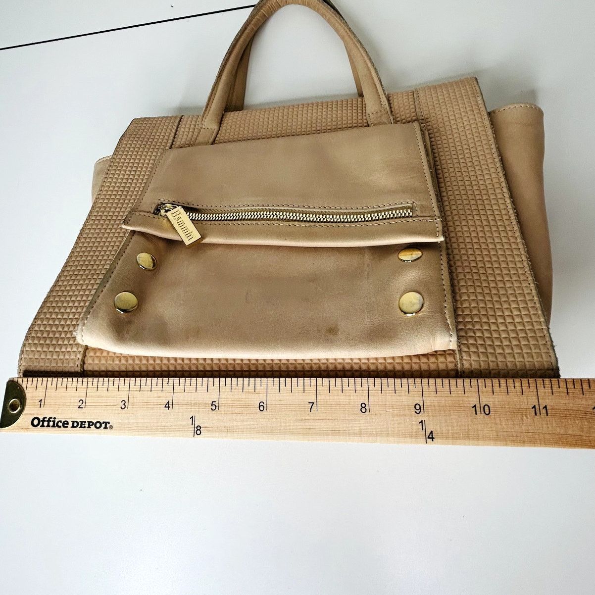 HAMMITT Hammitt Cream Leather Satchel Front Zip Pocket Red Interior Size ONE SIZE - 16 Thumbnail