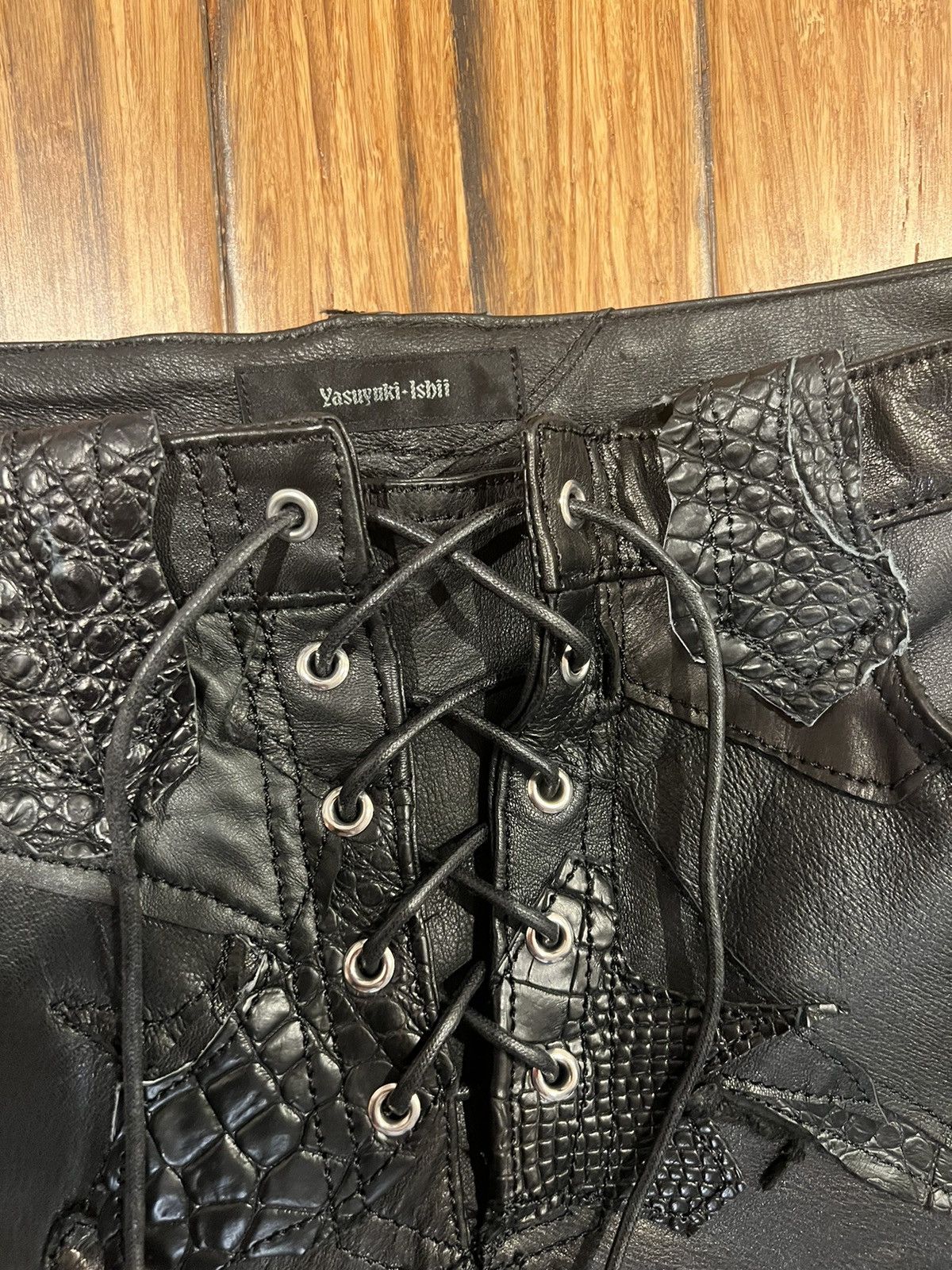 Yasuyuki Ishii Yasuyuki Ishii “Destroy” Leather Fur Variation Flared Jeans Size US 34 / EU 50 - 7 Thumbnail