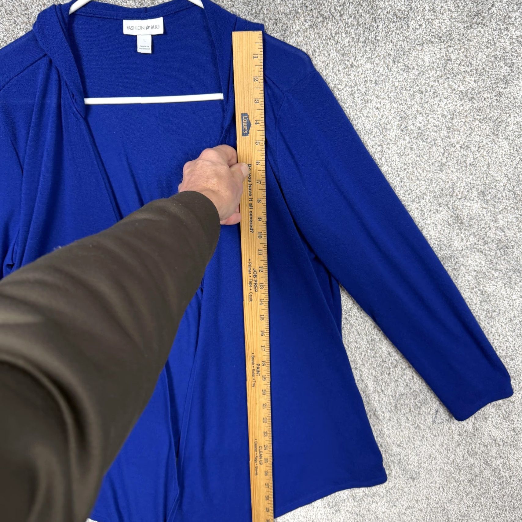 Vintage Fashion Bug Cardigan Women L Blue Hooded Lightweight Open Front Jersey Sweater Solid Womens Size L / US 10 / IT 46 - 2 Thumbnail