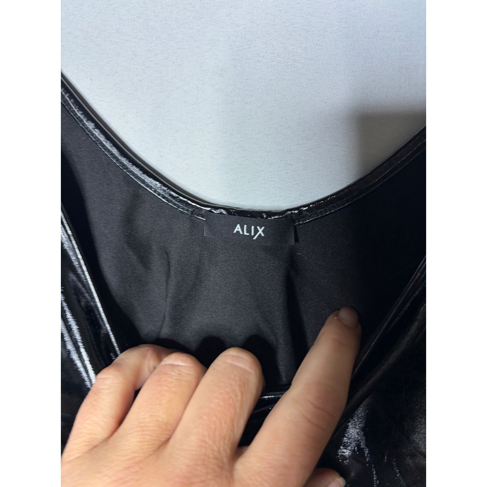 ALIX NYC Alix NYC Reeve Vinyl Bodysuit in Black Sz S Size S / US 4 / IT 40 - 3 Thumbnail