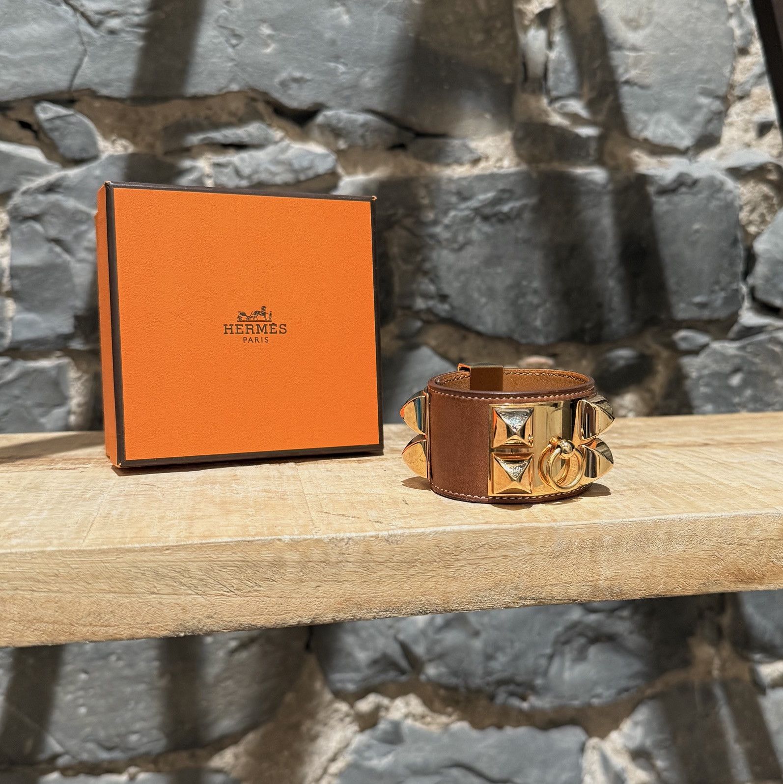 Hermes Hermès Barenia Leather Collier de Chien GHW Bracelet - SMALL Size ONE SIZE - 1 Thumbnail