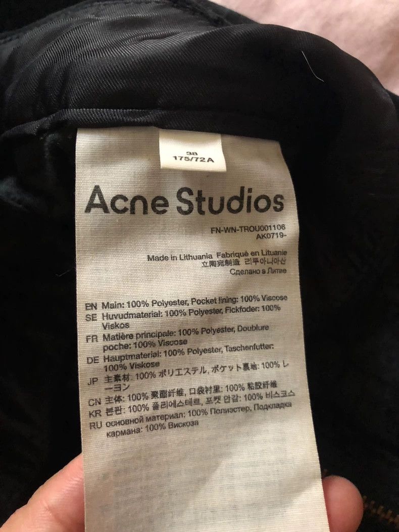 Acne Studios Acne Studios size:38 Black pleated velvet cargo pants Size US 38 / EU 54 - 3 Thumbnail