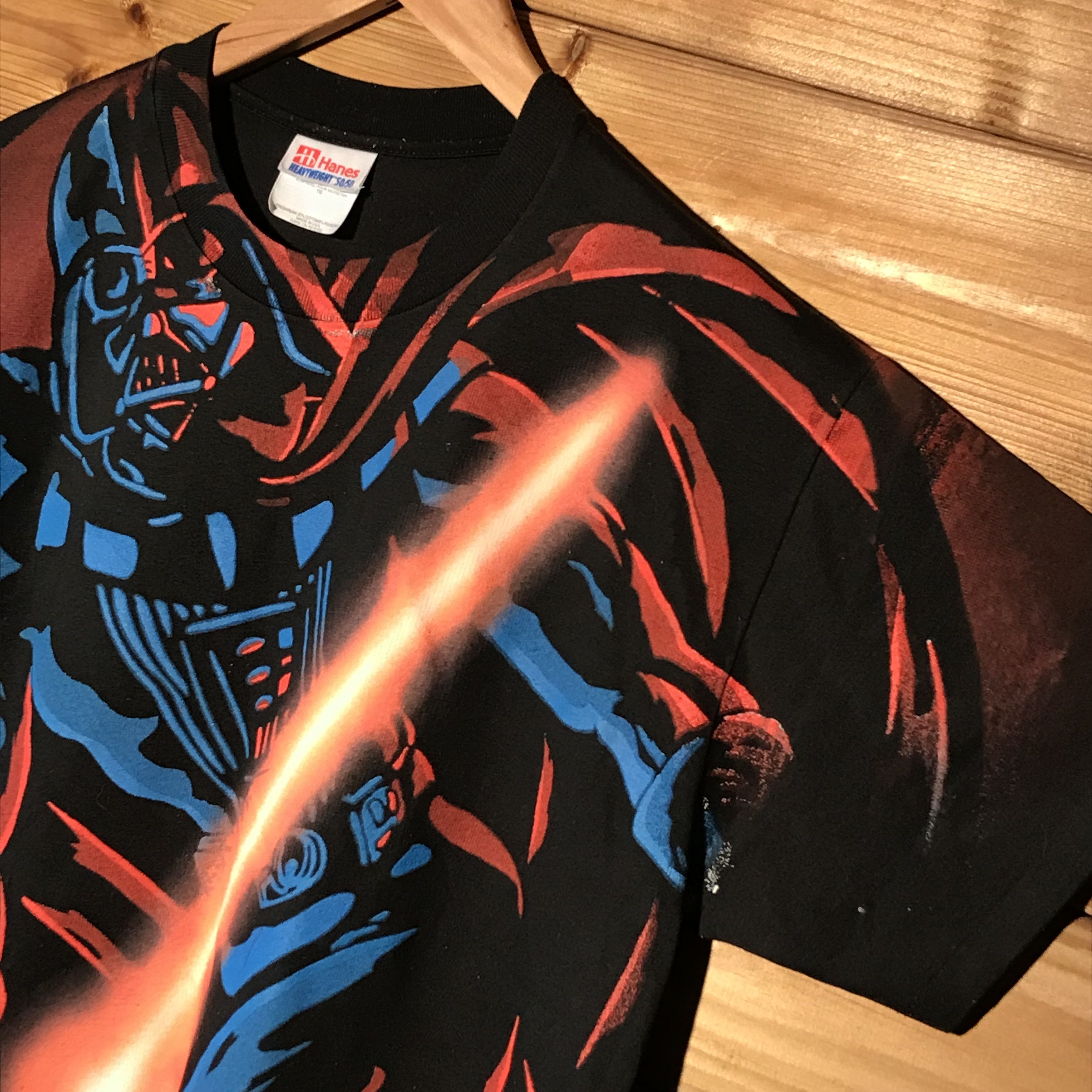 Star Wars × Vintage 1996 Star Wars Movie Darth Vader Airbrush Style t shirt Size US L / EU 52-54 / 3 - 4 Thumbnail