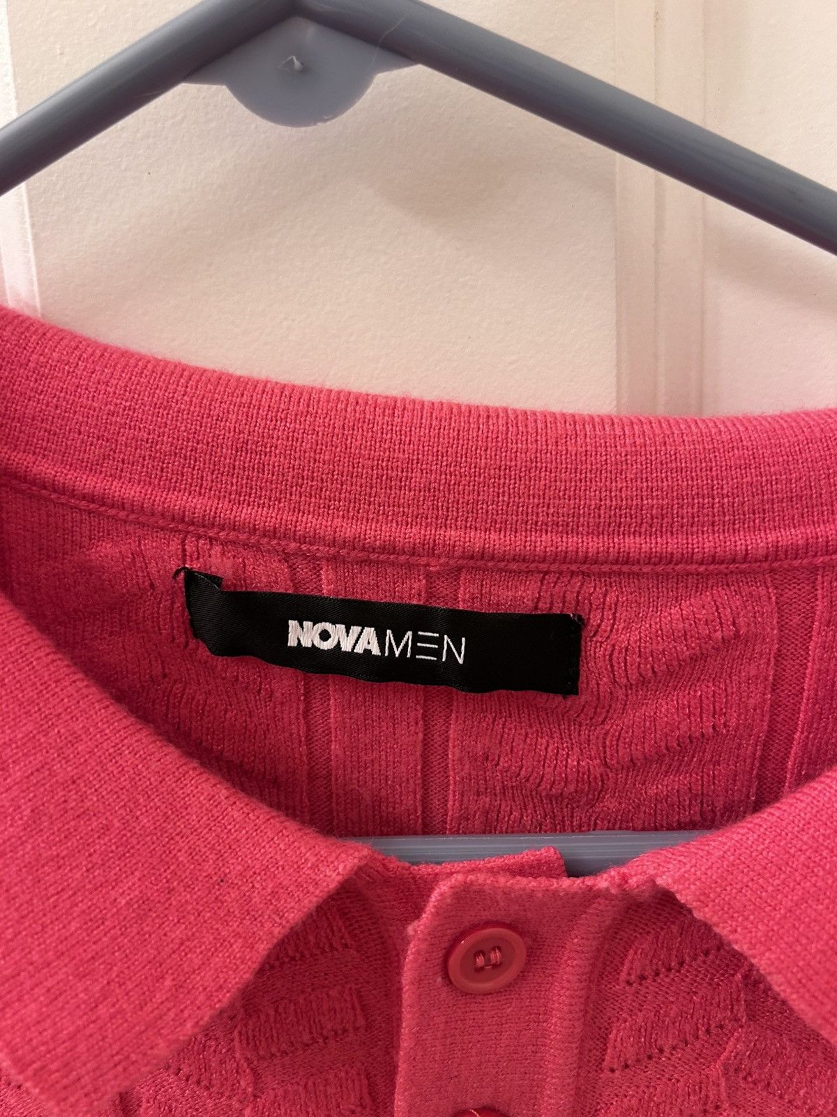Fashion Nova Nova Men’s Breezy Print Polo Pink Medium Super Soft Viscose Size US M / EU 48-50 / 2 - 2 Thumbnail