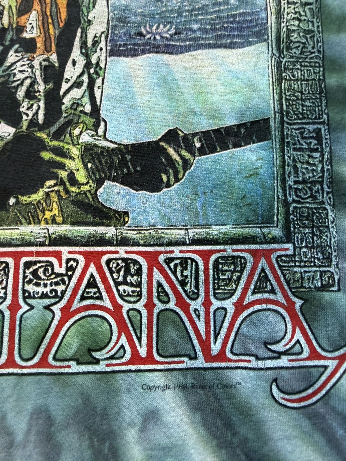 Vintage Vintage 90s SANTANA Tiedye tshirt Size US XL / EU 56 / 4 - 5 Thumbnail