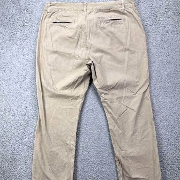 Bonobos Bonobos Khakis Pants Mens 35X32 Beige Stretch Chino Flat Front Casual Pocket(Front) w/ Button Zip Size US 35 - 3 Thumbnail