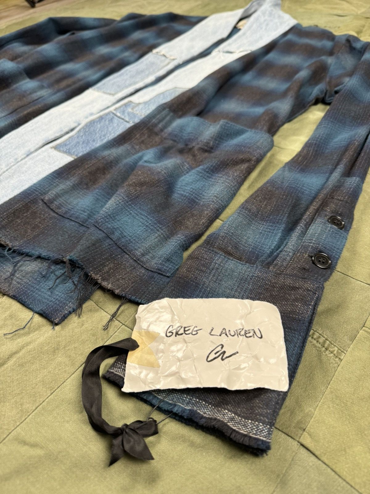 Greg Lauren Flannel Kimono In Blue Size US L / EU 52-54 / 3 - 3 Thumbnail