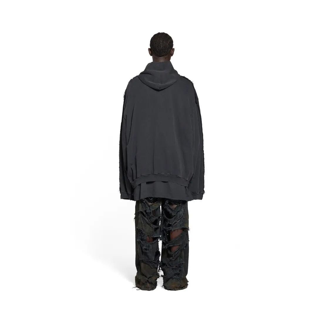 Balenciaga o1w1db10425 Paris Hybrid Hooded Jacket in Black Size US XXL / EU 58 / 5 - 4 Thumbnail