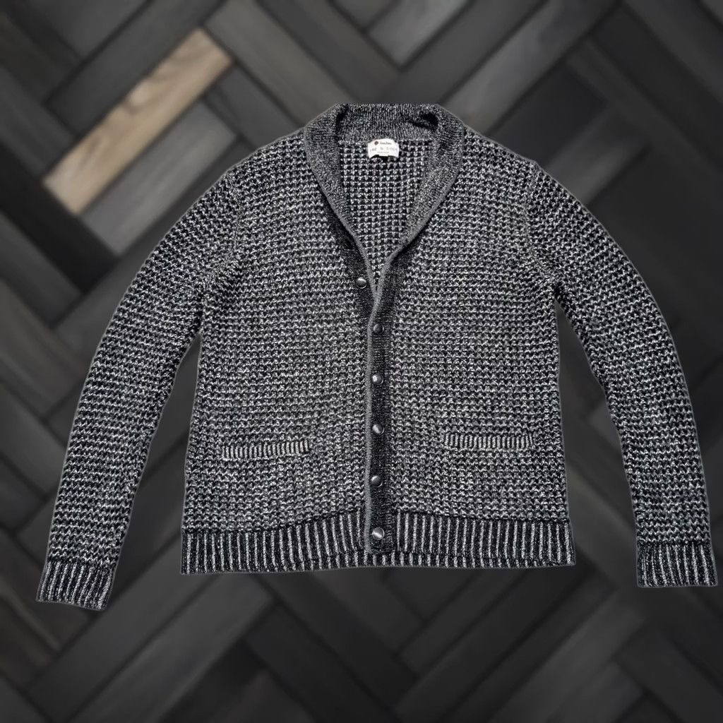 Rag & Bone Rag & Bone x Neiman Marcus cardigan sweater XL chunky knit black/gray Mens Wool/Cotton Blend Size US XL / EU 56 / 4 - 1 Thumbnail