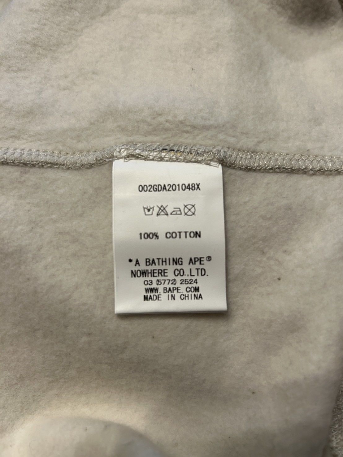 Bape Bape Gray Ivory Baby Milo College Zip Hoodie Size US L / EU 52-54 / 3 - 8 Thumbnail