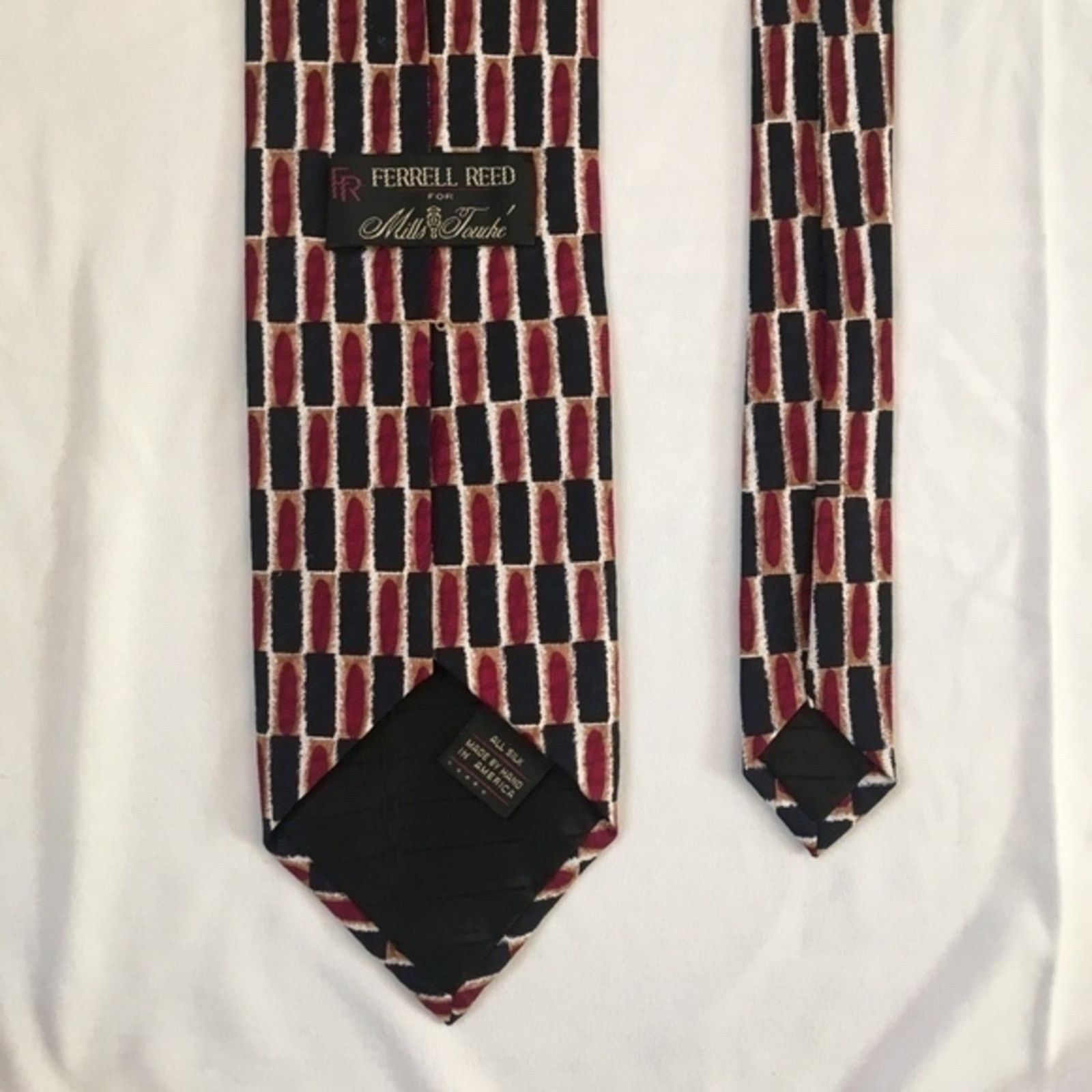 Vintage Vintage Ferrell Reed for Mills Touché Checkered Silk Tie Size ONE SIZE - 4 Thumbnail