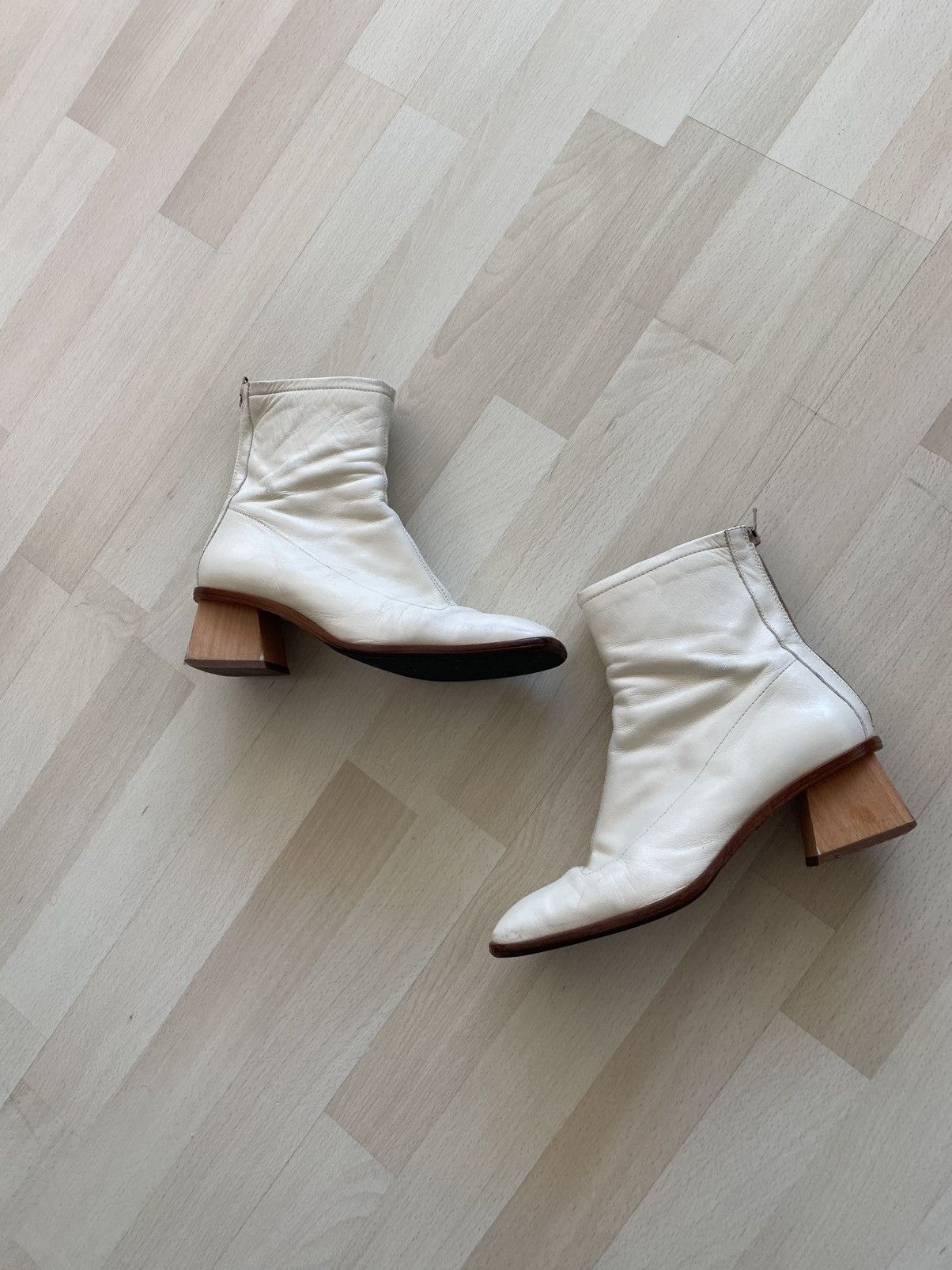 Paloma Wool Paloma Wool Leather Wood Heel Back Full Zip Shoes Size US 9 / IT 39 - 1 Thumbnail